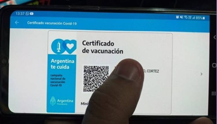CORONAVIRUS : LA CREDENCIAL DIGITAL"MI ARGENTINA" SERÁ LA ACREDITACIÓN INTERNACIONAL DE VACUNACIÓN.